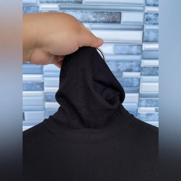 Enza Costa Stretch Silk Rib Long Sleeve Turtleneck Mini Dress small - Picture 6 of 12